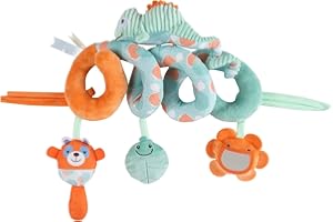 Chicco Spirale Passeggio Camaleonte, Gioco per Passeggino, per Bambini da 0 Mesi, Foglia con Effetto Scricchiolio, Specchio a Forma di Fiore, Confezione in Plastica Riciclata