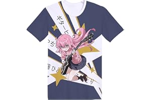 JIMINHOPE Unisex Bocchi The Rock! T Shirt Short Sleeve Summer T Shirt Japanese Anime Manga Funny Print T Shirt Yamada Ryo Gotoh Hitori Kita Ikuyo Ijichi Nijika Cosplay Tops