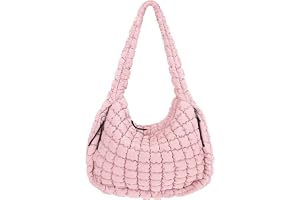 GSenhui quiltad väska, stor, buffertväska, crossbody-väska, puffig tygväska, quiltad väska för hängning, bomull quiltad väska