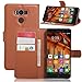 Produktbild KuGi Elephone P9000 Lite Hülle- Hochwertige Ständer PU-Leder-Mappen-Kasten für Elephone P9000 Lite 4G LTE Smartphone.(Braun)