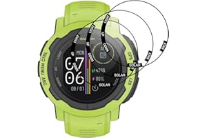 Beukei Protector de Pantalla Compatible con Garmin Instinct 2/2 Solar, 3 Piezas Protector Vidrio Templado, [Cristal Dureza 9H] [Anti-Rayaduras] Film