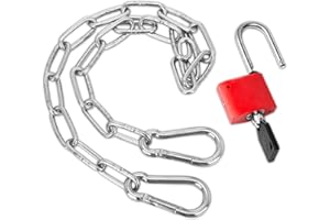 ODDERZZII Gate Chain Lock, Outdoor Security Chain with Padlock, Steel Metal Lock with Carabiners for Fences, Garden Gates, Cages, Animal Enclosures, Bin Lock