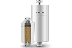 Philips AWP1775 Inline Shower Filter KDF Filter System Against Residual Chlorine, Bacteria, Pollutants and Lime, Water Filter for Bathroom and Shower