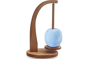 Funtery Yarn Holder, Wool Unwinder Wood, Magnetic Wool Roller, Yarn Roll Holder, Wool Holder, Wool Reel, Wool Ball Holder for Knitting Lovers, Knitting Yarn Tool Gifts