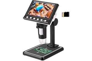 Koolertron Digital Microscope Camera, 4.3 Inch Coin Microscope 1X-1000X Magnification, 1080P Compound 8 Adjustable LED Light Coin Magnifier, PC View, Compatible with 32 GB Memory Card