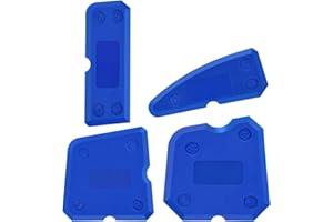 XCOZU 4-Piece Portable Blue Silicone Caulking Kit - Multi-Edge Sealant Applicator Tool Smoother Mastic Tool for Kitchens, Bathrooms