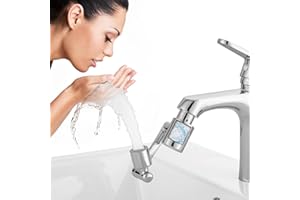 JRJUBB Rubinetto Allungabile con Rotazione 360,Prolunga Rubinetto Bagno con Filtro,Rubinetto Rotante 1080 Gradi in 2 Modalità, Prolunga Rubinetto Cucina, Filtro Acqua Rubinetto con 8 Elementi Filtranti
