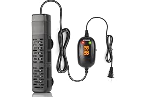 HiTauing Aquarium Heater, 50W/100W/300W/500W Submersible Fish Tank Heater with Over-Temperature Protection and Automatic Power-Off When Leaving Water for Saltwater and Freshwater