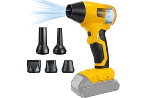 CHENGSUWEI Mini soffiatore compatibile con batteria Dewalt da 20 V, soffiatore di velocità 130000 giri/min, motore brushless, velocità del vento 30 m/s, 5 ugelli per soffiatore, pulizia, auto (senza batteria)