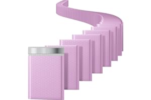 SWITORY Lawendowe koperty bąbelkowe, 15,3 x 23 cm, 50 sztuk