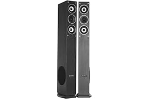 SKYTRONIC Fenton SHFT52B Paire Enceintes Colonne HiFi Design - Noires, Max 500 Watts, Enceinte Colonne HiFi 3 Voies, SPL 88 DB, 20 Hz à 20 kHz, Son Haute-fidélité, Enceinte Colonne Bois Home Cinema