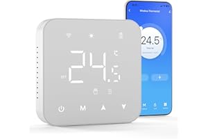 BEOK CONTROLS Termostato de batería de 2 Hilos. Termostato Wi-Fi programable Diariamente. Controlable de Forma remota a través de Tuya o Smart Life. Compatible con Google Assistant y Alexa.