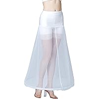 Jupon Crinoline Long de Femme pour Robe de Mariage Mariée Soirée Cérémonie Jupe Tulle Rockabilly Blanc Noir 1 Cerceaux