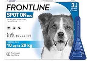FRONTLINE Spot On Flea & Tick Treatment for Medium Dog (10-20kg) 3 Pipettes