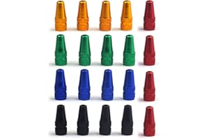 SIOPPKIK 20 Pezzi Bicicletta Cappucci delle Valvole, Multicolore Lega di Alluminio Anodizzato Tappi Valvola Ciclismo, Stile Francese Bici Tappi per Pneumatici Coperture Antipolvere Coprivalvole