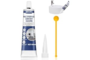 WEILAOK Silicone per Doccia, Silicone Doccia, silicone Alimentare, Sigillante Impermeabile per Cucine e Bagni, Sigillante Impermeabile Con Ugello a Punta, Bianco, 100 Ml