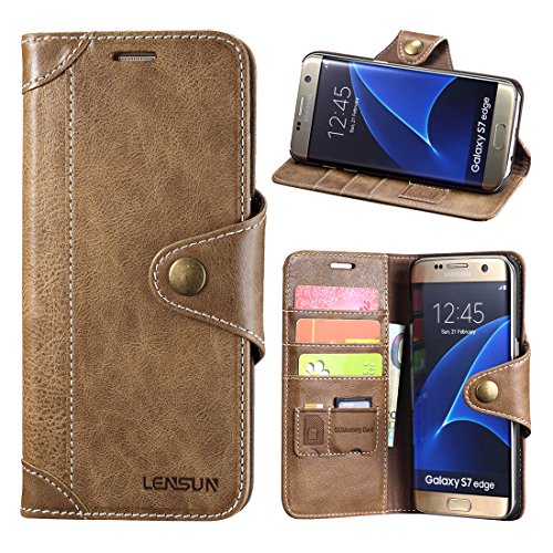 Funda Galaxy S7 Edge Lensun Funda de Cuero Genuino para Samsung Galaxy S7 Edge 5 5 con Cartera para Tarjetas y Cierre Magnetico - Caf S7E-GT-CE reviews Funda Galaxy S7 Edge Lensun Funda de Cuero Genuino para Samsung Galaxy S7 Edge 5 5 con Cartera para Tarjetas y Cierre Magnetico - Caf S7E-GT-CE