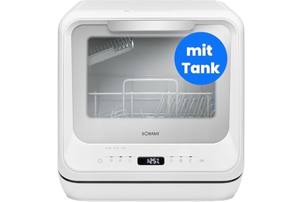 Bomann® Borddiskmaskin med tank, Kan användas med eller utan vattenanslutning, Tyst minidiskmaskin, 36-70°C, 6 program, 42 cm bred, Campingdiskmaskin, Minidiskmaskin, TSG 5704