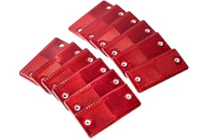 Feuunly 12 Pièces Catadioptre Rouge Rectangulaire, Catadioptre Remorque Rouge, Rectangulaire Catadioptres Vissés ​pour Remorque Camion Caravanes Machines Agricoles Bicyclette Tracteur (Rouge)
