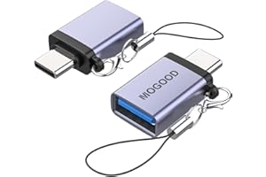 MOGOOD Adaptateur USB C vers USB 3.0(Lot de 2), Adaptateur USB-C Mâle vers A Femelle OTG, Type C Convertisseur Compatible avec MacBook Air/Pro, iPad, iPhone 16 Pro Max/15, Galaxy S25/S24 etc