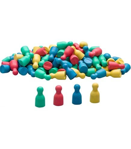 GICO 80 Pions En Bois 24x12 Mm – 8 Couleurs – Made In EU – Qualité Supérieure – Jeu De Société Familial