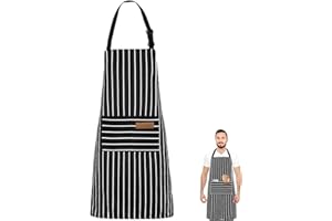 DDUP Adjustable Apron Unisex Aprons with Double Pocket, Cooking Baking Apron Kitchen Chef Aprons for Women Men,Home Kitchen Butchers BBQ Restaurant Coffee House