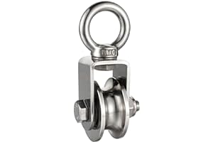 KCNOFNC Polea resistente con 2 rodamientos, polea para cable, tendedero, cuerda, etc., carga de 500 kg