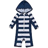 Mazuliso Baby Bambino Costume da Bagno Intero con Cappuccio UPF50+ Crotch Chiusura a Scatto Maniche Lunghe