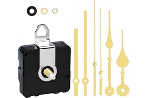 YIWONFU Maquinaria Reloj Pared, Cuarzo Mecanismos de Movimiento Relojes Silenciar, Manecillas Reloj Pared Pilas con 2 Pares Diferentes de Kits de Movimiento de Bricolaje de Repuesto (Oro)