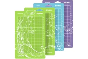 VOHESEA Lot de 4 tapis de découpe autocollants Cricut Joy pour accessoires Cricut Joy - Variété adhésive - Antidérapant - Tapis de découpe quadrillé (10,5 x 16,5 cm)