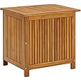 vidaXL Solid Acacia Wood Garden Storage Box Chest Furniture Outdoor Indoor Pillow Blanket Wooden Waterproof Box Home Entryway Hallway