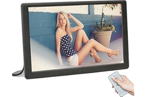 HAIPKY 10.1 inch Electronic Digital Photo Picture Frame, 1280x800 Full IPS Screen with Photo Music 1080P Video Player Calendar Clock Alarm, Auto On/Off, Wall Mountable with Remote