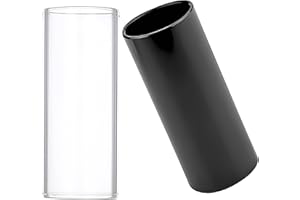 Xinpinzhou 2 Pieces Guitar Slide Ring, Medium Steel and Glass Finger Guitar Slides Tube for Electric Acoustic