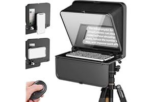 LENSGO TC7S - Prompter portatile per telefono, mini teleprompter pieghevole in un secondo con telecomando, app compatibile con iPhone e Android, per insegnamento online, vlog, live streaming