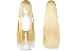 UTIEHD 100cm lange Perücke, universelle Anime-Kostüm-Cosplay-Perücke, perfekt für Party, täglichen Gebrauch, Festivals und Halloween, ideal für TV, Film, Anime-Charakter-Cosplay (Blond)