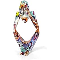 Scultura Pensatore Moderna In Resina - Decorazione Astratta Colorata Per Casa E Ufficio - Foto 6