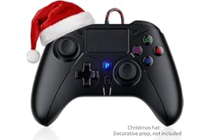 FOIRCEADAL Wired Controller for PS5/PC/PS-4, Marco Function Dual Motor Vibration/6-Axis Sensor/Turbo 3.5mm Audio Jack,