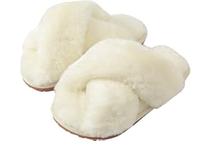 HITOPTEU Zapatillas de Estar por Casa para Mujer Niñas Niño Zapatillas de Felpa Caliente Invierno Peludas Peluche Mujer Pantuflas Punta Abierta Slippers