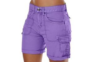 GENERIC Womens Casual Hiking Cargo Shorts Multi-Pocket Cotton Combat Casual Work Utility Safety Trousers Outdoor Lightweight Ripstop Durable Workwear Shorts Summer Bermuda Shorts