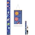 NHCDFA Height Chart For Kids, Height Measuring Scale Sticker, Height Chart For Kids Nursery Decoration, Baby Girl Or Boy's Room, Interior Walls Decoration (Astronaut Style 10-195Cm),1 Count,Blue