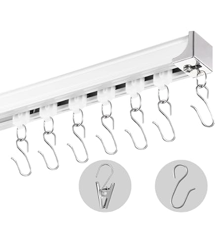 Bestlivings Binario Per Tende A Soffitto Da 240 Cm A 2 Vie – Set Completo Con Accessori, Sistema Modulare Con Connettori E Rulli Scorrevoli