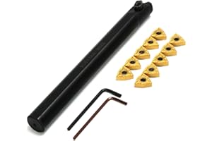 Maizoon Soporte para herramientas de torneado CNC S20R-MWLNR08 + 10 piezas de inserto de carburo WNMG0804 + 2 llaves hexagonales cortador de alta dureza DZ19
