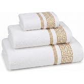 SaoTi Santorini Towel Sets 450 g/m&sup2; Set 3 Pieces Towels Cotton | Pack of 3 Bath Towels Sizes: Sheet + Washbasin + Bidet | Tow
