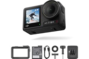 DJI Osmo Action 4 Standard Combo - 4K/120fps Waterproof Action Camera with a 1/1.3-Inch Sensor, Stunning Low-Light Imaging, 1