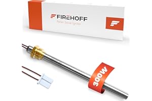 FIREHOFF Bougie d'allumage pour poêle à granules - 300 W, 140 mm, diamètre 9,9 mm, filetage 3/8 - Avec connecteur BS95 - GARANTIE 2 ans