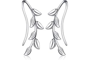 VONALA 925 Sterling Silver Ear Climber Earrings with Cubic Zirconia Jewellery for Women Girls