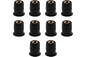 ‎EMAGTECH eMagTech 10 x M5 Motorrad Windschutzscheibe Schrauben Unterlegscheiben Wellnut Gummi Messing kompatibel mit Ducati Honda Kawasaki Yamaha Polaris ATV schwarz