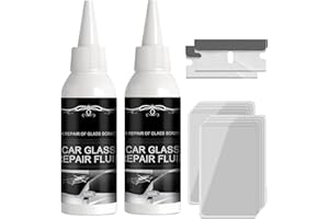 SHXIUMINY 2PCS Glass Repair Kit,Car Windshield Cracked Glass Repair Fluid,Windshield Crack Repair Kit,Car Window Glass Liquid Repair Set,Quick Fix For Fixing Chips