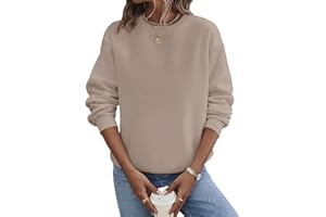 TICTICMIMI Lässige Damen-Sweatshirts mit Rundhalsausschnitt, langärmelig, lockere Passform, Herbst-Shirt