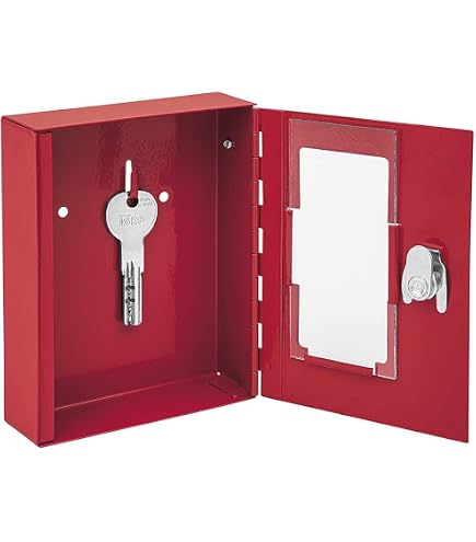 Boîte à Clés D’Urgence Rouge Notlok – Vitre Cassable, Plastique ABS, 13,5x12,5x4,5 Cm | Pour Bureaux, Usines